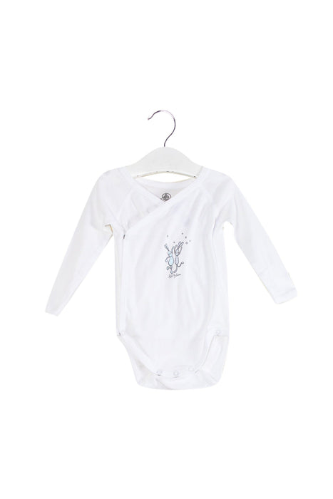 A White Long Sleeve Bodysuits from Petit Bateau in size 3-6M for neutral. (Front View)
