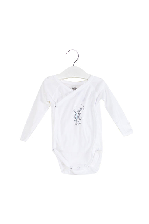 A White Long Sleeve Bodysuits from Petit Bateau in size 3-6M for neutral. (Front View)