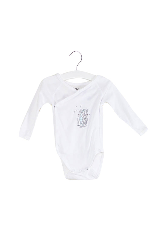 A White Long Sleeve Bodysuits from Petit Bateau in size 3-6M for neutral. (Front View)