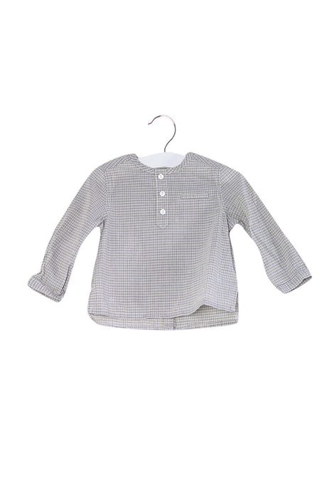 A Grey Long Sleeve Tops from Cyrillus in size 3-6M for girl. (Front View)