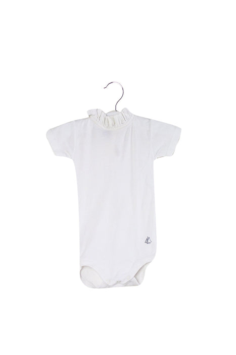 A White Short Sleeve Bodysuits from Petit Bateau in size 3-6M for girl. (Front View)