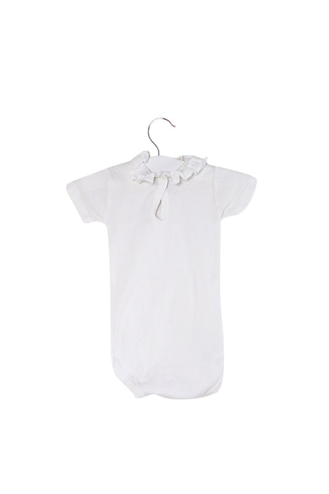 A White Short Sleeve Bodysuits from Petit Bateau in size 3-6M for girl. (Back View)