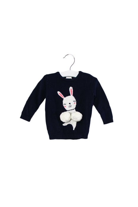 A Navy Knit Sweaters from Seed in size 0-3M for girl. (Front View)