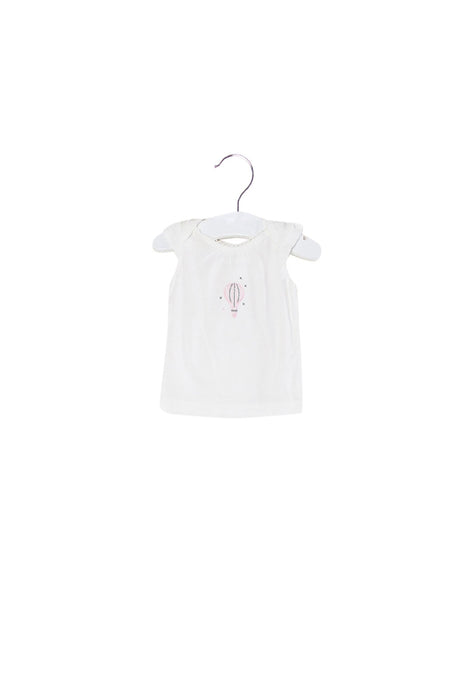 A White Short Sleeve Tops from Purebaby in size 0-3M for girl. (Front View)