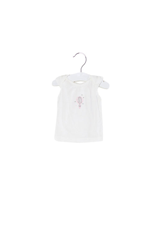A White Short Sleeve Tops from Purebaby in size 0-3M for girl. (Front View)
