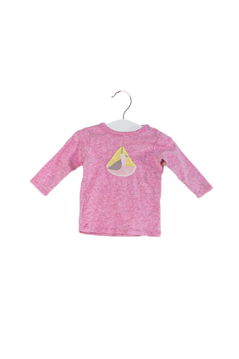 A Pink Long Sleeve Tops from Seed in size 0-3M for girl. (Front View)