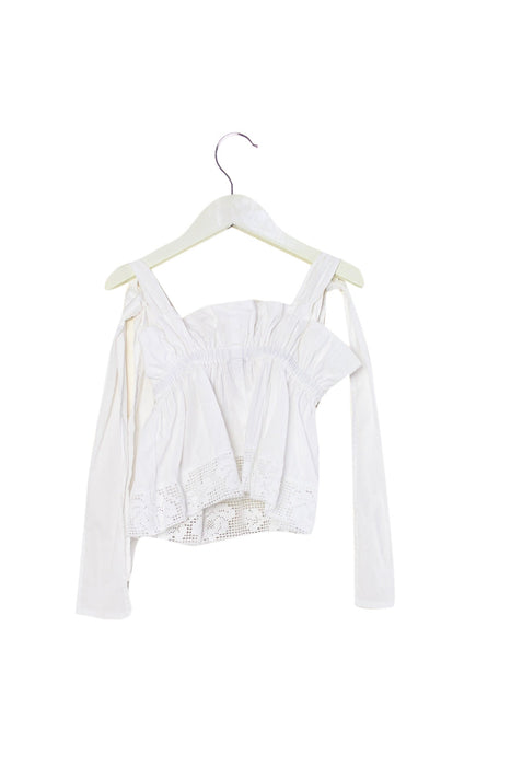 A White Sleeveless Tops from Piccola Ludo in size 2T for girl. (Back View)