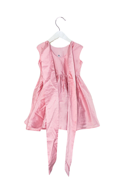 A Pink Sleeveless Dresses from Piccola Ludo in size 2T for girl. (Back View)