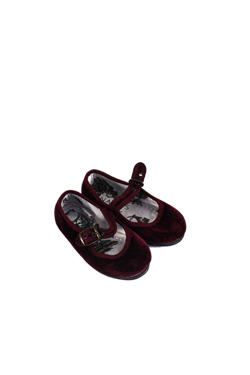 A Burgundy Flats from Nanos in size 18-24M for girl. (Front View)