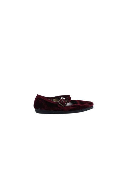 A Burgundy Flats from Nanos in size 18-24M for girl. (Back View)