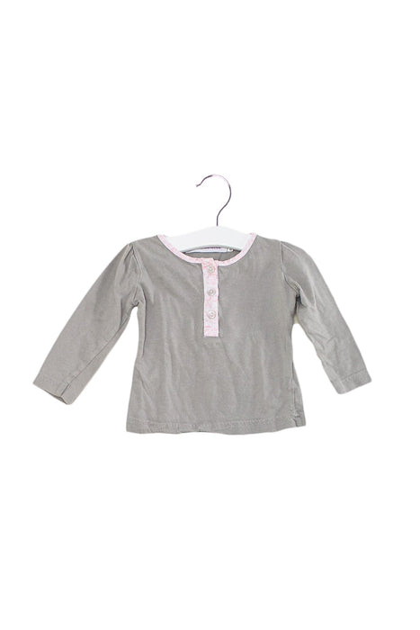 A Grey Long Sleeve Tops from Little Mercerie in size 6-12M for girl. (Front View)