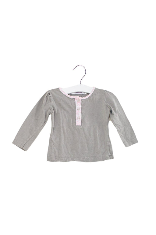 A Grey Long Sleeve Tops from Little Mercerie in size 6-12M for girl. (Front View)