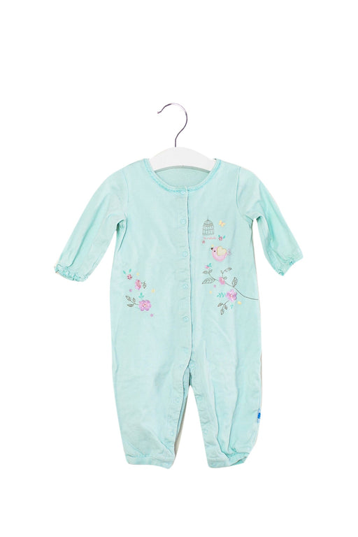 A Green Long Sleeve Jumpsuits from Les Enphants in size 6-12M for girl. (Front View)