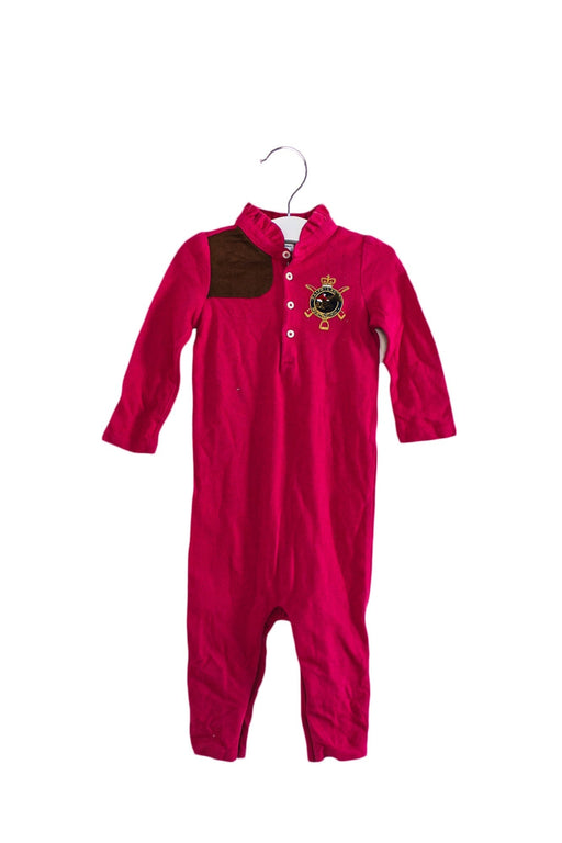 A Pink Long Sleeve Jumpsuits from Ralph Lauren in size 6-12M for girl. (Front View)