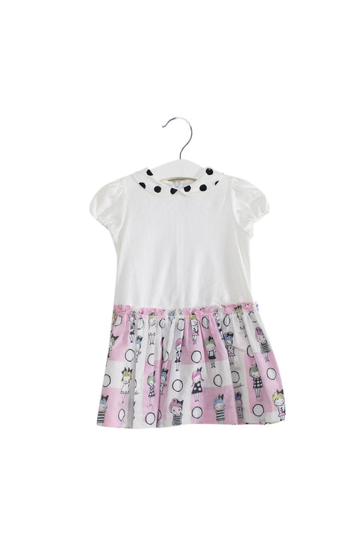 A White Short Sleeve Dresses from Simonetta in size 12-18M for girl. (Front View)