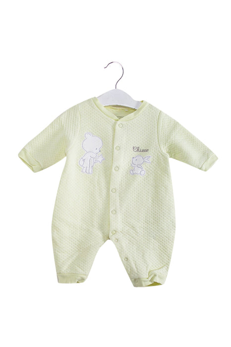 A Yellow Long Sleeve Jumpsuits from Chicco in size 0-3M for neutral. (Front View)