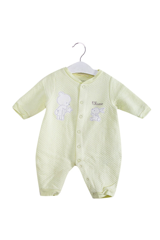 A Yellow Long Sleeve Jumpsuits from Chicco in size 0-3M for neutral. (Front View)