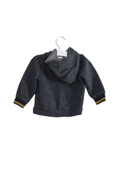 A Grey Zippered Sweatshirts from Petit Bateau in size 6-12M for boy. (Back View)