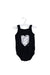 A Black Sleeveless Rompers from Moschino in size 6-12M for girl. (Front View)