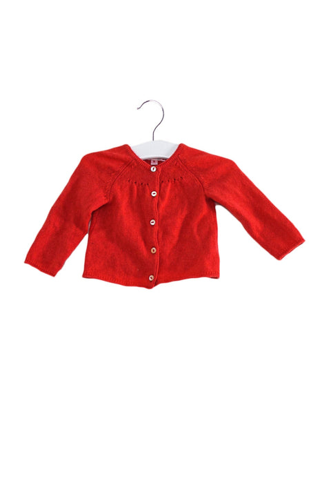 A Orange Cardigans from Bonpoint in size 3-6M for girl. (Front View)