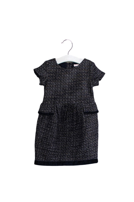 A Navy Short Sleeve Dresses from Janie & Jack in size 2T for girl. (Front View)