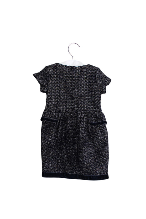 A Navy Short Sleeve Dresses from Janie & Jack in size 2T for girl. (Back View)