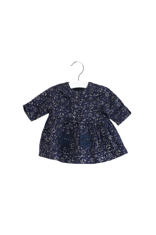 A Navy Long Sleeve Dresses from Velveteen in size 3-6M for girl. (Front View)