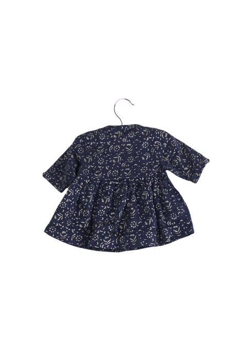 A Navy Long Sleeve Dresses from Velveteen in size 3-6M for girl. (Back View)