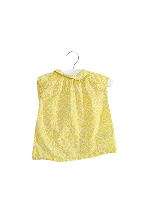 A Yellow Short Sleeve Tops from Moon et Miel Paris in size 6-12M for girl. (Front View)