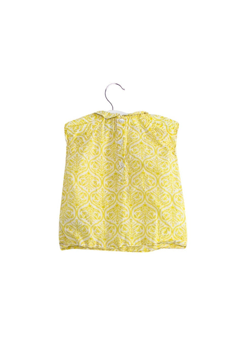 A Yellow Short Sleeve Tops from Moon et Miel Paris in size 6-12M for girl. (Back View)