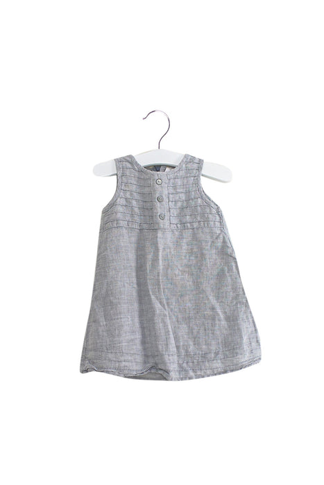 A Grey Sleeveless Dresses from Cyrillus in size 3-6M for girl. (Front View)