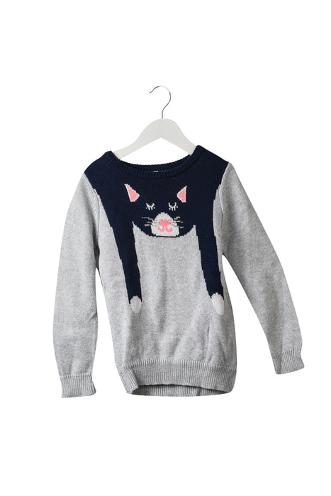 A Grey Knit Sweaters from Seed in size 4T for girl. (Front View)