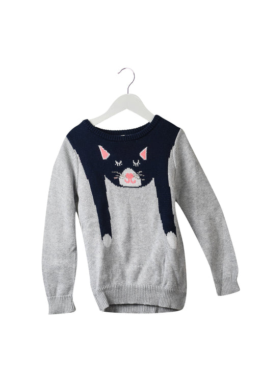 A Grey Knit Sweaters from Seed in size 4T for girl. (Front View)