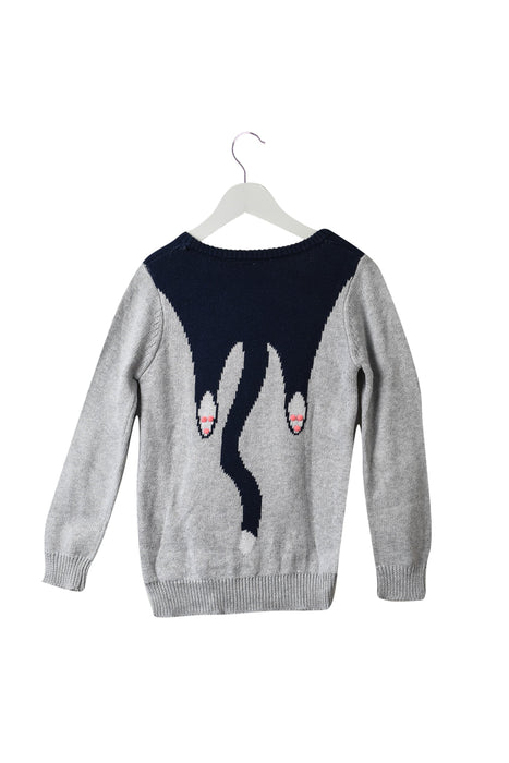 A Grey Knit Sweaters from Seed in size 4T for girl. (Back View)