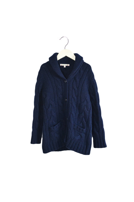 A Navy Cardigans from Bonpoint in size 6T for girl. (Front View)