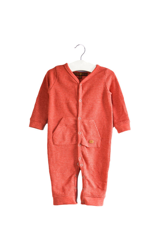A Red Long Sleeve Jumpsuits from 7 For All Mankind in size 3-6M for neutral. (Front View)