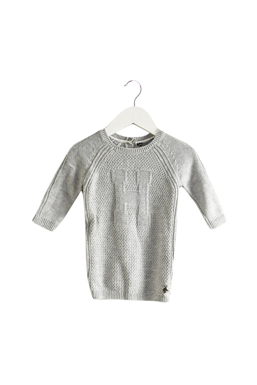 A Grey Sweater Dresses from Tommy Hilfiger in size 6-12M for girl. (Front View)