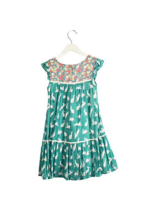 A Green Short Sleeve Dresses from Boden in size 7Y for girl. (Back View)