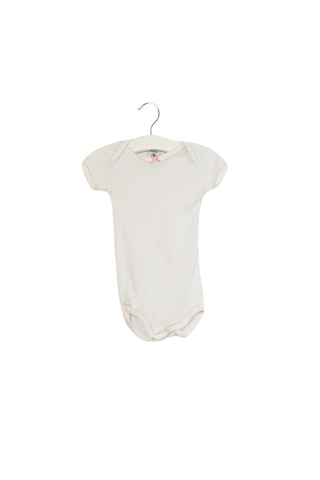 A White Bodysuits from Petit Bateau in size 6-12M for girl. (Front View)