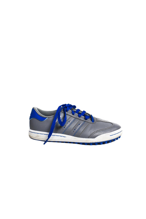 A Grey Sneakers from Adidas in size 7Y for boy. (Back View)
