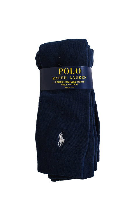 A Navy Tights from Polo Ralph Lauren in size 7Y for girl. (Front View)