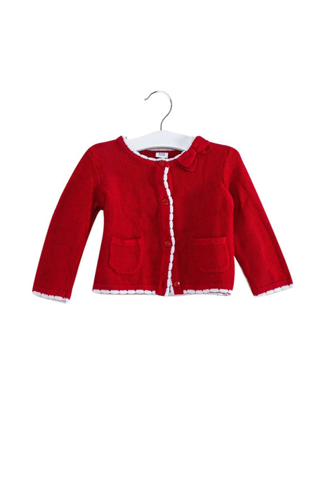 A Red Cardigans from Janie & Jack in size 6-12M for girl. (Front View)