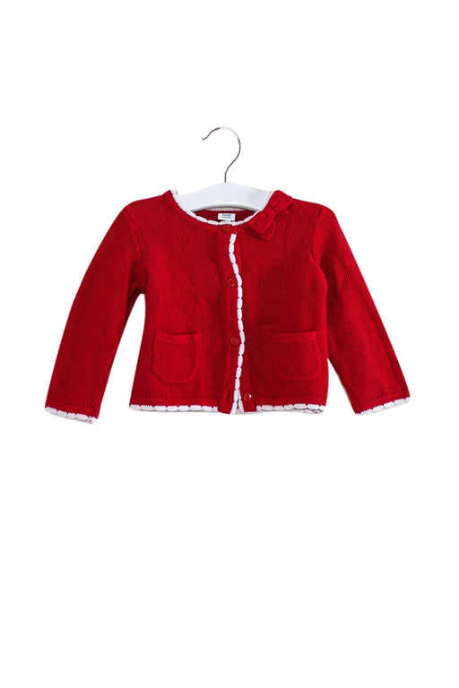 A Red Cardigans from Janie & Jack in size 6-12M for girl. (Front View)