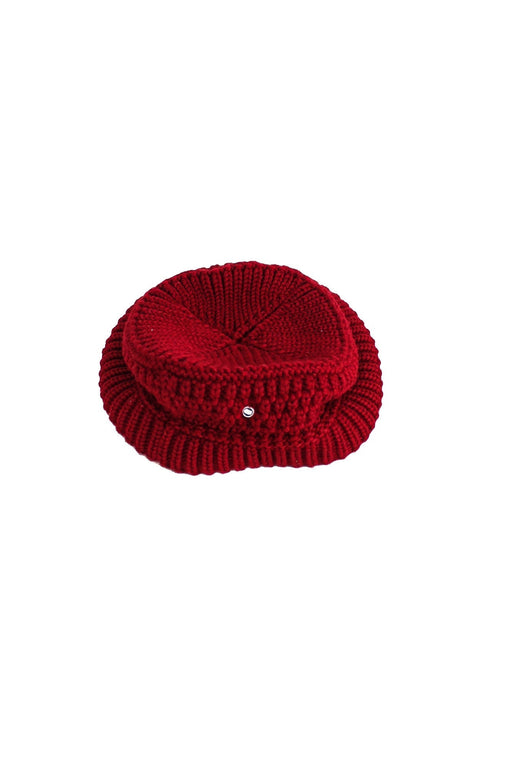 A Red Winter Hats from A for Apple in size 4T for girl. (Front View)