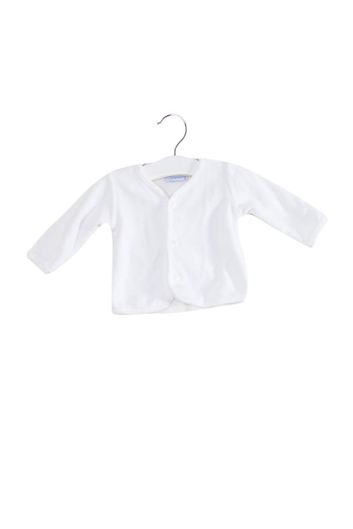 A White Cardigans from Laranjinha in size 0-3M for neutral. (Front View)
