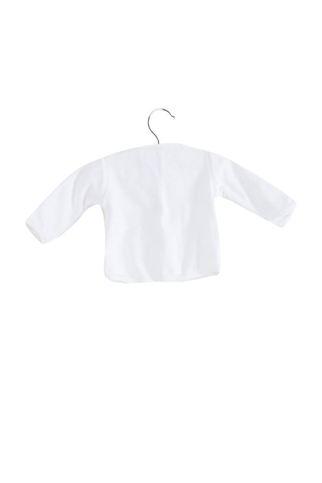 A White Cardigans from Laranjinha in size 0-3M for neutral. (Back View)