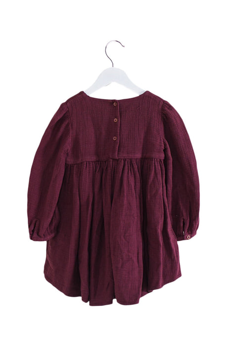 A Red Long Sleeve Dresses from Morley in size 3T for girl. (Back View)