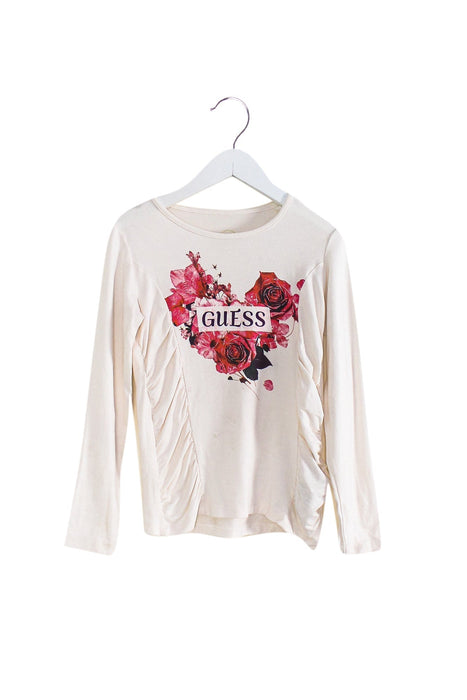A White Long Sleeve Tops from Guess in size 5T for girl. (Front View)