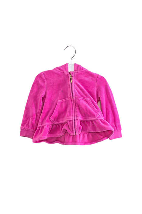 A Pink Zippered Sweatshirts from Juicy Couture in size 6-12M for girl. (Front View)