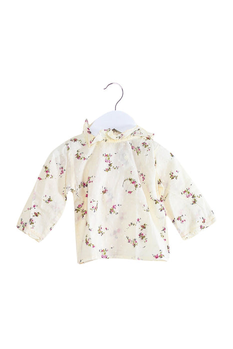 A Ivory Long Sleeve Tops from Bonpoint in size 3-6M for girl. (Front View)